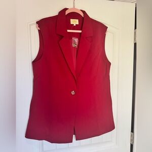 SSYS Red Sleeveless Blazer Vest Women’s L Tailored NWOT